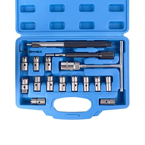 Image of DAYUAN 17PC Professional Diesel Injector Seat Cutter Cleaner Tool Set Carbon Remover