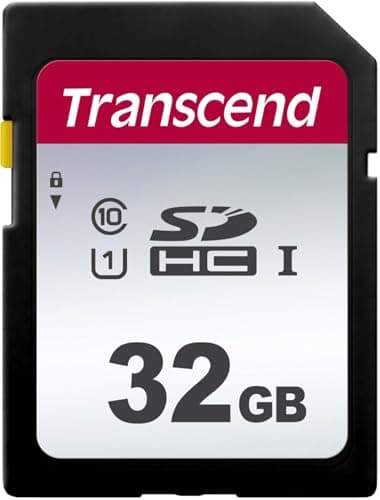 Image of Transcend SDC300S 32GB SDHC Class 10 U1 Memory Card, Speed up to 100MB/s for Digital Cameras TS32GSDC300S