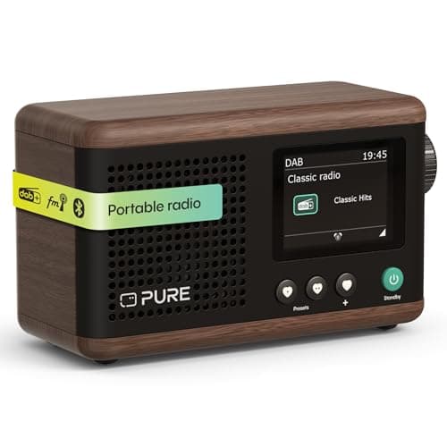 Image of Pure Classic Mini Portable digital radio - DAB+ & FM - Bluetooth 5.3-15 hours battery life - 2 equaliser options - 2.4 inch colour display - Carrying strap - brown/walnut - Compact & lightweight
