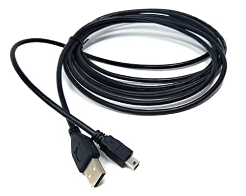 Image of DRUT 5m Mini USB to USB 24AWG 2.0 Hi-Speed 2.0 A-Male to Mini-B 5pin Cable Power & Data Lead (16.5ft, Black Nickel Connectors)