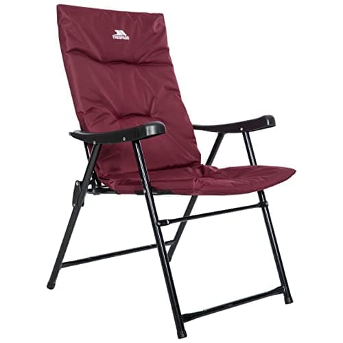 Image of Trespass Paddy Folding Camping & Garden Deck Chair - Foam Padded Seat, Steel Frame, Foldable Lightweight 3.8kg, H93 x W60 x D60cm