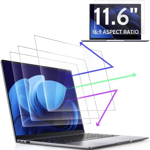 Image of 3 Pcs 11.6 Inch Anti Blue Light Screen Protector Compatible With Lenovo Hp Dell Acer Asus Samsung Chromebook etc Laptop-16:9 Aspect, 11" Computer Monitor Glare Filter Uv Blocker Shield Cover Eye