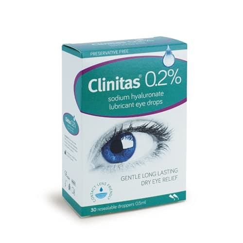 Image of Clinitas 0.2% Soothe Eye Drops for Dry Eye. Suitable for Contact Lens wearers and Preservative Free for The Relief of Dry and Gritty Eyes 30 x 0.5 ml vials and Fully resealable