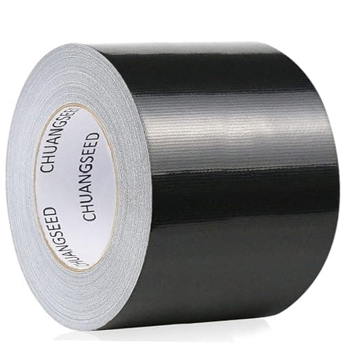 Image of CHUANGSEED 1 Roll Black cloth waterproof gaffer Tape 75mm x 50m wide strong adhesive tape heavy duty for Repairing, Patching, Sealing, Securing Cables and Labelling