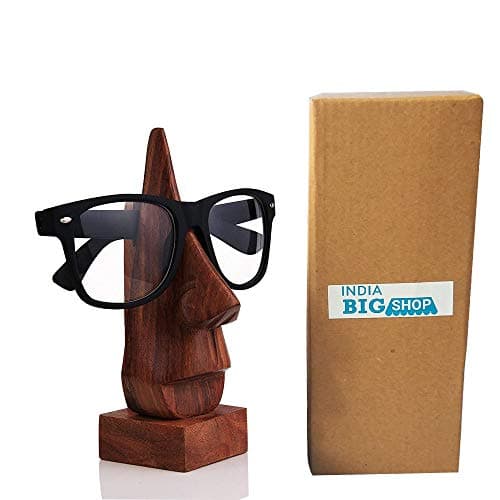 Image of Valentine Day Special Gift, Wooden Classic Hand Carved Rosewood Nose-shaped Eyeglass Spectacle/Eyewear Holder, Easter Day Gift