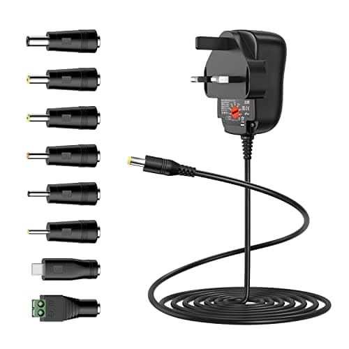 Image of Zolt 24W Universal Power Adapter AC DC 3V 4.5V 5V 6V 7.5V 9V 12V Power Supply Transformer Adaptor with 8 DC Plugs for Electronics, 2A Max.