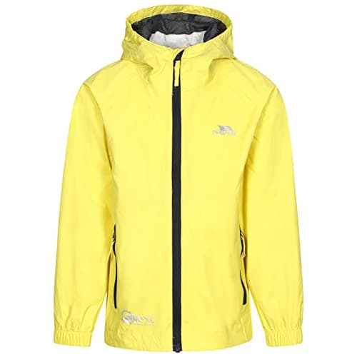 Image of Trespass Kids Jacket Qikpac - Waterproof, Breathable, School Raincoat, 2 Zip Pockets, Full Zip, Adjustable Hood, Storm Flap, Ventilated Back, Lightweight, Packable