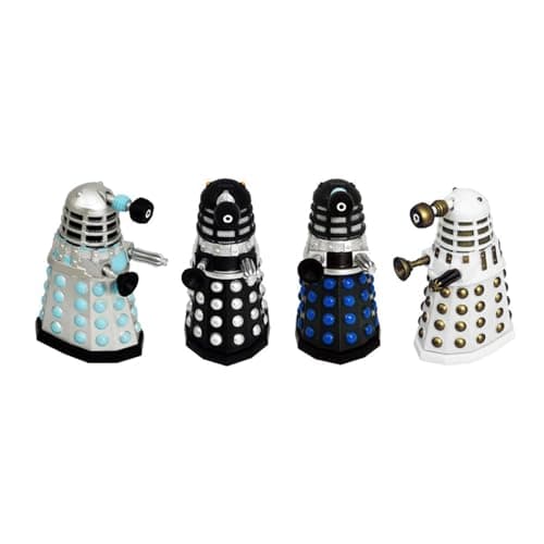 Image of Cathys Candy Cart Doctor Who Dalek Invasion Mini Figurines Multi-Pack Bobble Buddies Featuring Bobbling Action Collectors, Gift Set, 8.3 (DALEK4PK2)