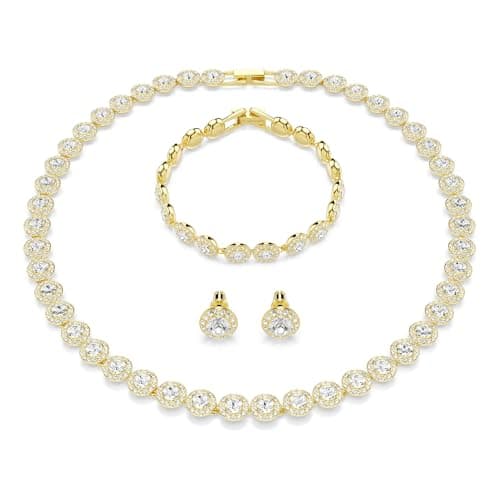 Image of Swarovski Una Angelic Set, Set (3), Round Cut, White, Gold-Tone Plated