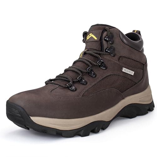 Image of CC-Los Men's Waterproof Hiking Boots Backpacking Walk Boot Lightweight & All Day Comfort Work Shoes Brown Size 6