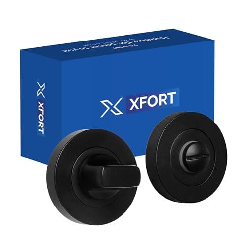 Image of XFORT Matt Black Thumb Turn Lock - Bathroom Door Lock Deadbolt Kit - Thumb Turn & Release Mechanism Ideal for Internal Wooden Toilet Door Locks