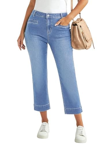 Image of Vetinee Blue Jeans Stretch Jeans for Women UK Lakeside Blue Size X-Large Fits UK 20-22