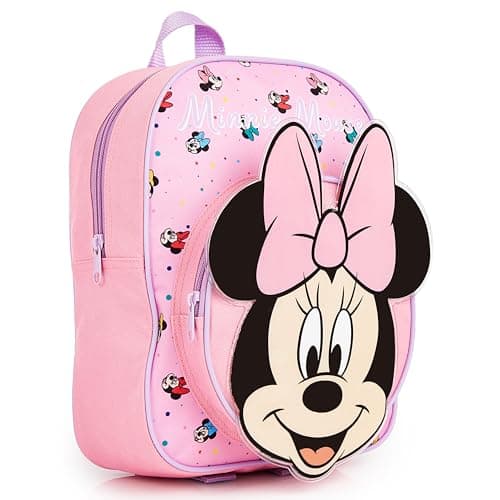 Image of Disney Minnie Mouse Backpack Girls Rucksack for Toddlers Nursery Preschool Lightweight Daypack Travel Days Out Sleepovers (Pink Minnie 3D)