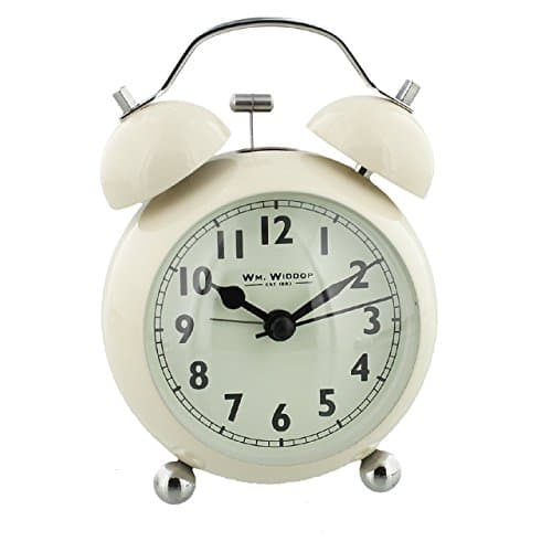 Image of William Marchant WM.Widdop Double Bell Alarm Clock Arabic Dial - Classic Cream 12cm