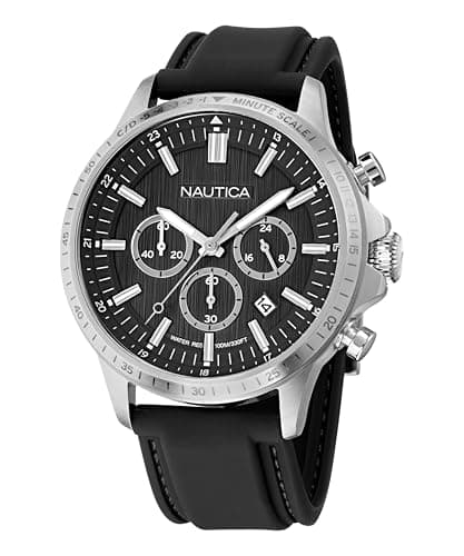 Image of Nautica Men's NCT Blue Ocean Chronograph Watch, Black/Black/Silver, One Size