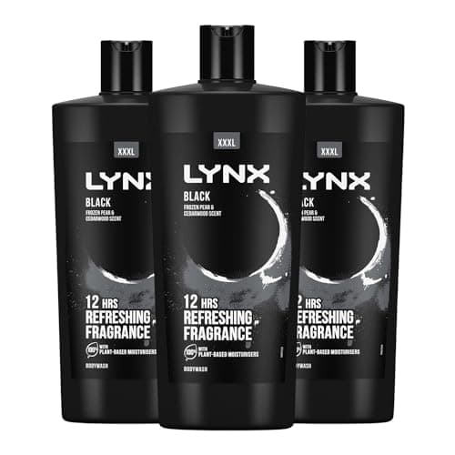 Image of Lynx Shower Gel 12 Hours of Long Lasting Refreshing Fragrance Body Wash with Plant-Based Moisturisers for Men XXXL Size Body Cleanser for Naturally Soft Skin, 700ml (Black, Buy 3)