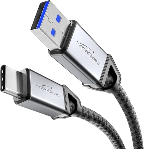 Image of KabelDirekt – USB-A to USB-C Cable, USB 3.2 – 2m (data Cable with 5Gbps & charging Cable with Quick Charge 3.0, 36W – for PCs, smartphones, tablets with USB-C port – Black)
