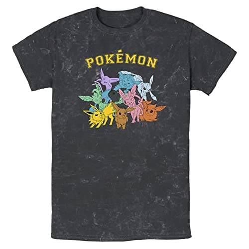 Image of Pokémon Men's Gotta Catch Eeveelutions T-Shirt, Black, Medium