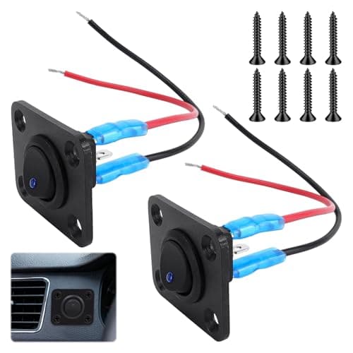 Image of 2Pcs Rocker Toggle Switch Panel,12V Switch Panel 20A SPST Blue and Red LED ON Off Rocker Toggle Switches,Campervan Switch Pan el for Car Boat RV Campervan