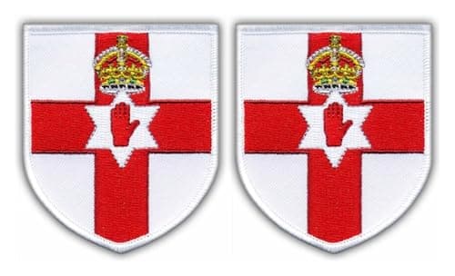 Image of Set of Two - Patchion Coat of arms of Northern Ireland - Sew-on - Embroidered Patch/Badge/Emblem