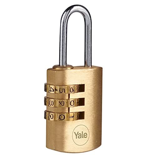 Image of Yale - Y150B/22/120/1 Standard Security 22mm Brass Combination Padlock - Open Steel Shackle - 3 dial Combination Lock