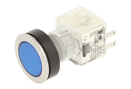 Image of Schlegel 23.000.427 Push Button Silver-Coloured, Blue Button Cap, Illuminated Push Contact Transmitter, 1 Opener, 24 V LED