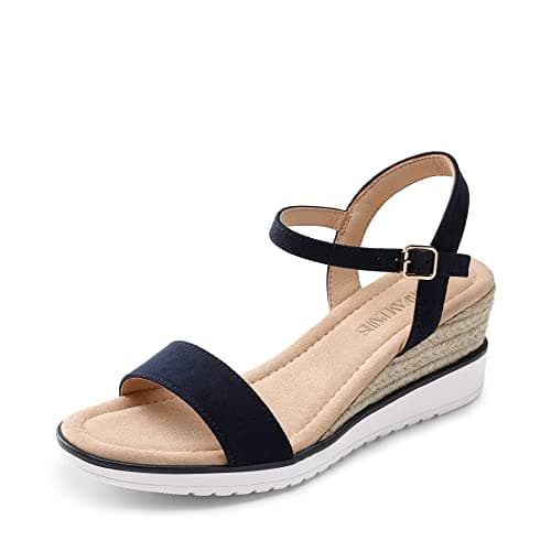 Image of DREAM PAIRS Womens Espadrille Wedge Sandals Open Toe Ankle Strap Slingback Platform Sandals,Size 5,Navy,SDPW2342W-E