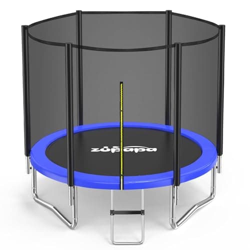 Image of Zupapa 6ft (183cm of Diameter) Heavy Duty Trampoline with Enclosure Net & Non-Slip Ladder for Kids & Adults, Family Outdoor Backyard Fun
