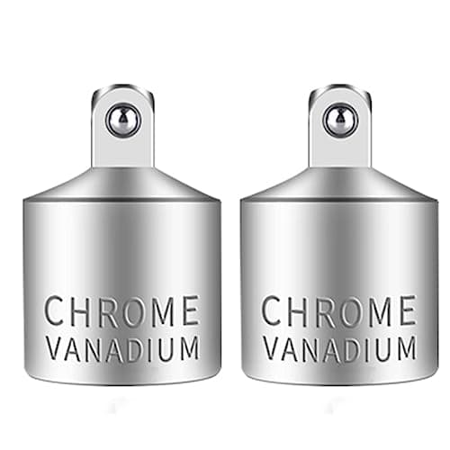 Image of 2PC Juttzzei Socket Adapter and Reducer 3/8 -Inch to - 1/4 -Inch Female to Male, Premium Chrome Vanadium Alloy Steel Drive Socket for Driver/Ratchet/Socket Set Extension