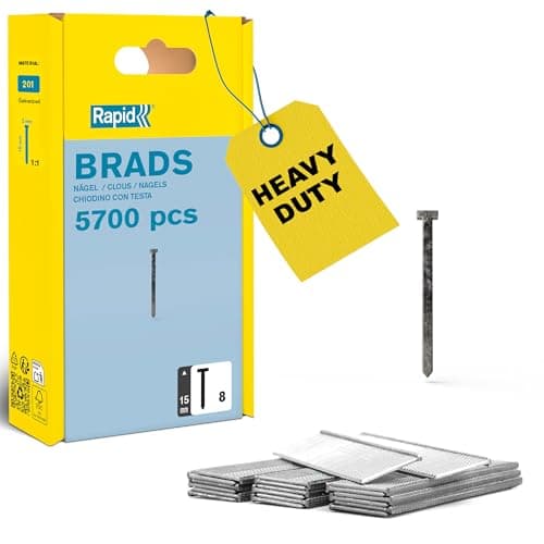 Image of Rapid High Performance No.8 Galvanised Steel Brad Nails, Wire Length: 15 mm, 5000520 - 5700 Pieces