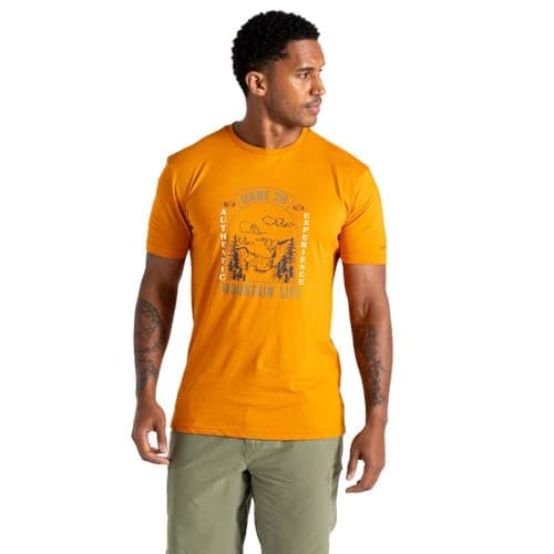 Image of Dare 2b Mens Movement Tee T-Shirts/Polos/Vests Yoga Shirt, Desert Sun, XL EU