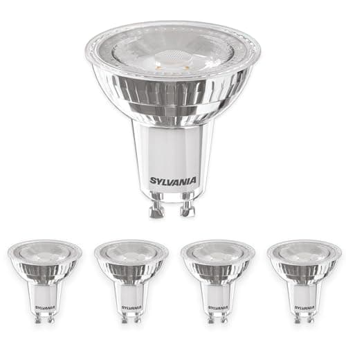 Image of SYLVANIA GU10 Dimmable LED Light Bulbs, 5W, 350 Lumens, 50W Equivalent, Warm White 3000K - 5 Pack