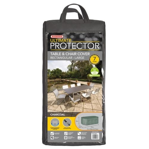 Image of Bosmere Ultimate Protector Rectangular Patio Set Cover 8 Seat Charcoal U535C