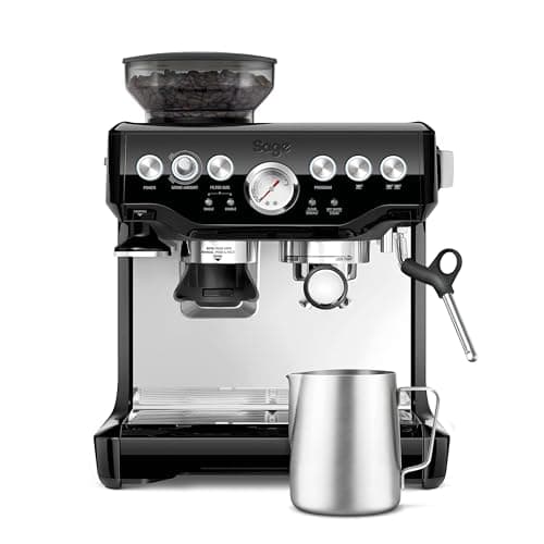 Image of Sage - The Barista Express - Bean to Cup Coffee Machine with Grinder and Manual Milk Frother - 16 Grind Settings, 15 Bar Pump, PID Temp Control, Normal Milk Jug, Black Gloss