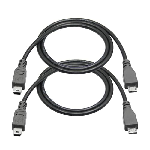 Image of Riertostng Micro USB to Mini USB Charging Data Cable, 0.5M/1.6FT 2.0 Micro Male to Mini Male Converter with OTG Feature, Compatible Cell Phone, Tablet, MP3 Player, Game Controller, Digital Camera