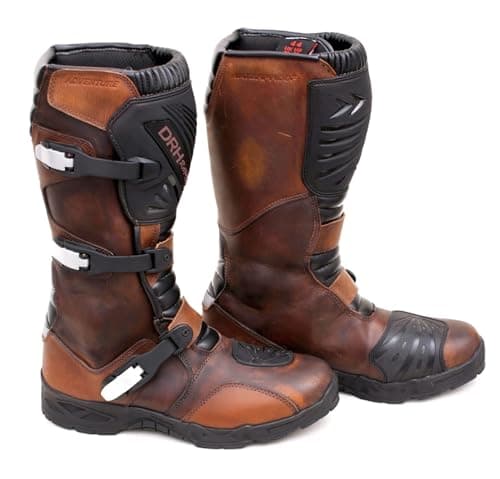 Image of DRH RAPIDO MOTORBIKE ADVENTURE SHOES (Brown, UK Footwear Size System, Adult, Men, Numeric, Medium, 6)