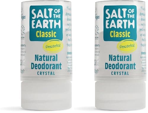 Image of Salt of the Earth - Natural Deodorant Crystal Classic - Effective Crystal Deodorant, Fragrance Free, Vegan, cruelty Free - Suitable for Women, Men, and Kids - 90g (Pack of 2)