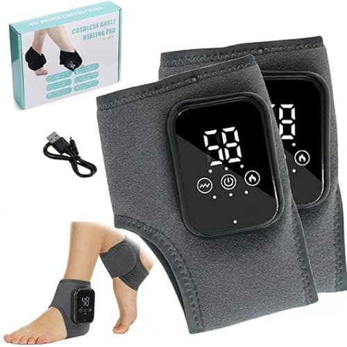 Image of Foot Massager 3 in 1, Foot Massagers for Pain and Circulation, Rechargeable Ankle and Heel Massager 2 Pack with Heat and 3 Modes, Cordless Therapy, Charcoal Grey（2pcs）
