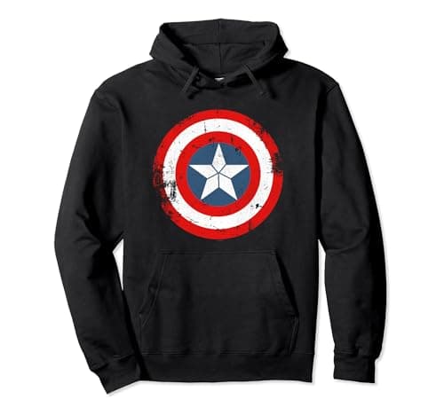 Image of Captain America Civil War Distressed Shield Pullover Hoodie