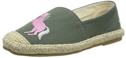 Image of Joules Girls' Shelbury Espadrille, Green,11 UK Medium