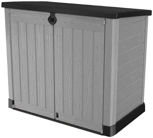 Image of Keter Store It Out Max garden box, garbage can, appliance box, shed for 2 x 240 liter garbage cans.