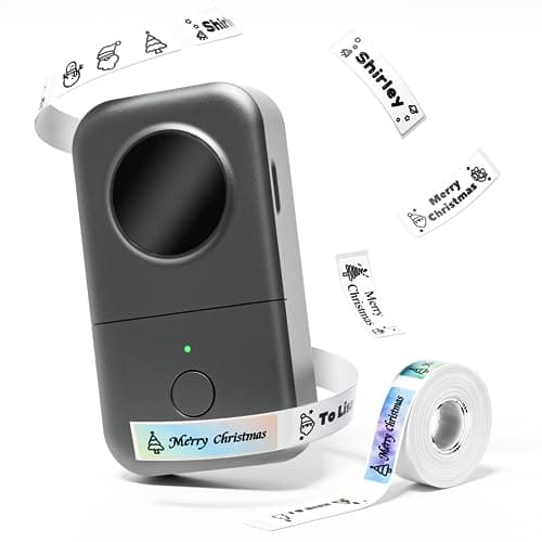 Image of Phomemo Label Maker D30 Bluetooth Label Maker, Mini Label Printer Multiple Templates Font Icon, Portable Inkless Thermal Label Printer for Home, office, kitchen, School, Gray