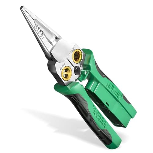 Image of 8 in 1 Wire Stripping Pliers with Voltage Tester, Multi-Function Wire Stripper Electrician's Pliers, Electric Wire Stripping Tool, Electrician Repair Tool (Green)
