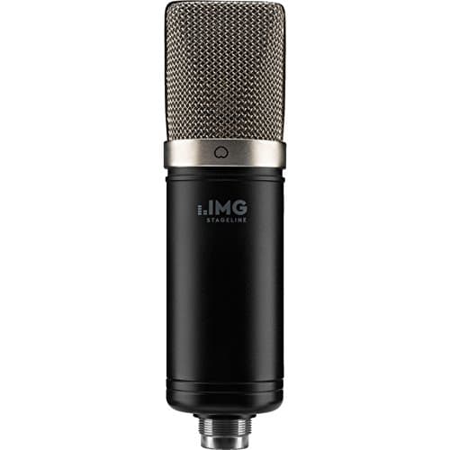 Image of IMG Stageline ECMS-70 Large Diaphragm Condenser Microphone, Vocal and Instrument Microphone for Professional Studio Use Including Microphone Holder, Adapter Screw and Leather Case in Black/Silver