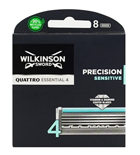 Image of Wilkinson Sword Quattro Titanium Sensitive Refill Razor Blade Cartridges, 8 Count