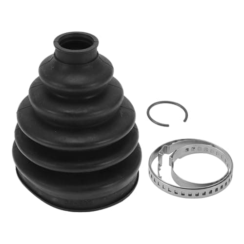 Image of Hihaha No.95534990400 CV Joint Boot Kit W/Clamps for Porsche Cayenne 2003-2006 08-10 Outer Constant Velocity Joint Boot Strong Durable Rubber 1 Set Black
