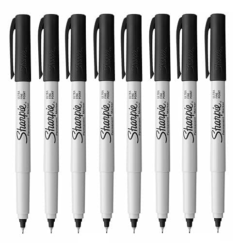 Image of Sharpie Ultra Fine Point Permanent Marker Pens - Black Ink - Pack of 8