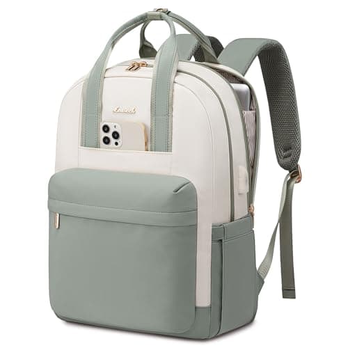 Image of LOVEVOOK Laptop Backpack Womens, 15.6 inch Fashion Rucksack Bag for Women, Waterproof School Bags with USB Port, Ladies Back Pack for Uni College Travel, Work Bag for Office Teacher Nurse
