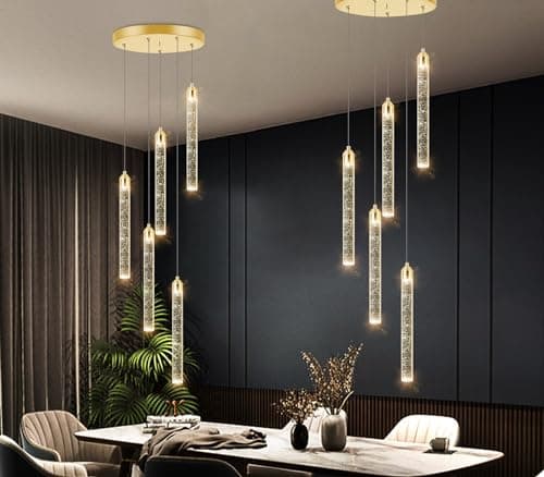 Image of Mini Chandelier Modern Pendant Lights LED Bubble Crystal Kitchen Island Light Fixtures Gold Mini Pendant Lighting for Kitchen Island Dining Room Bedroom Bar Dimmable Ceiling Hanging Lights 2700K 6000K
