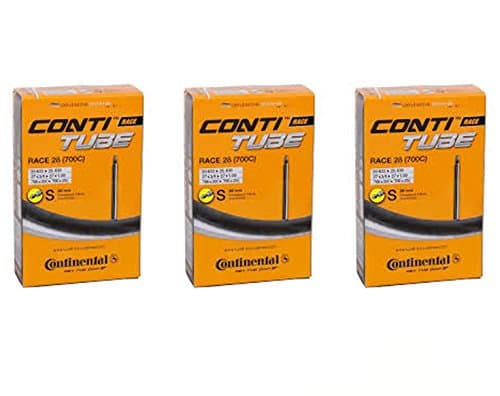 Image of 3 x Continental Race Bike Inner Tubes Long Valve Presta ,Black, 28 (700c) x 20-25c 80mm